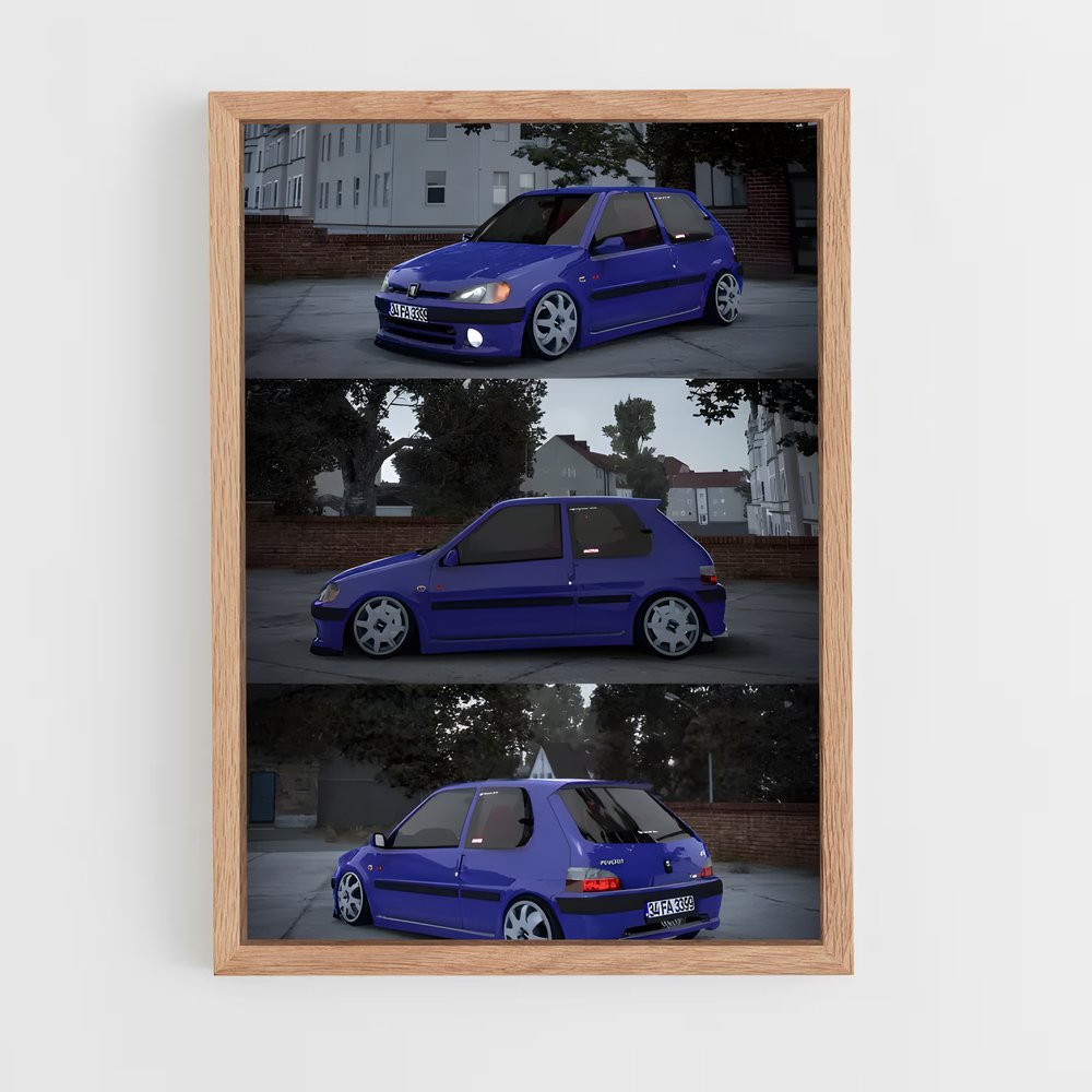 Poster Bleu en Ville – affiche Peugeot (vue 4)